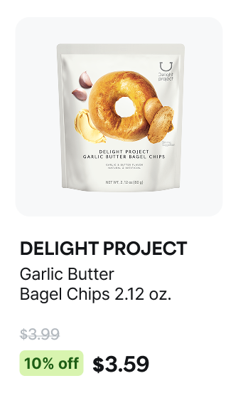DELIGHT PROJECT Garlic Butter Bagel Chips 2.12 oz.