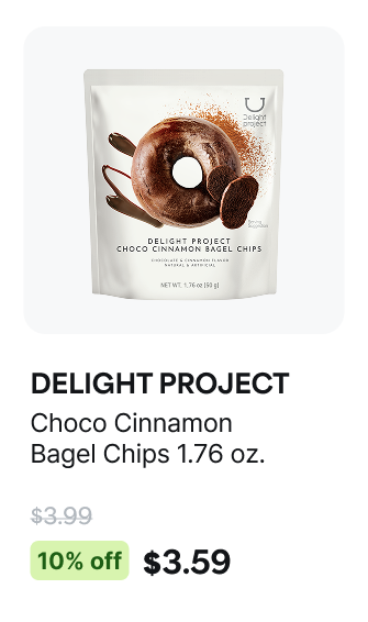DELIGHT PROJECT Choco Cinnamon Bagel Chips 1.76 oz.