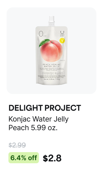 DELIGHT PROJECT Konjac Water Jelly Peach 5.99 oz.