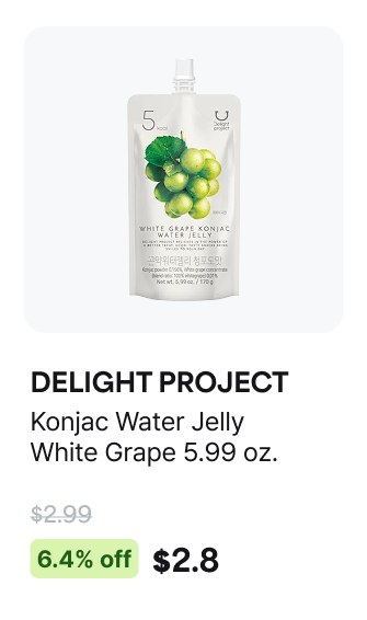 DELIGHT PROJECT Konjac Water Jelly White Grape 5.99 oz.