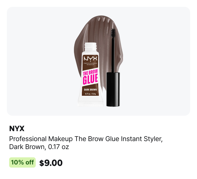 NYX Professional Makeup The Brow Glue Instant Styler, Dark Brown, 0.17 oz - Sale price $9