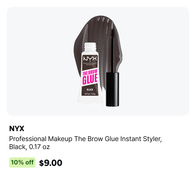 NYX Professional Makeup The Brow Glue Instant Styler, Black, 0.17 oz - Sale price $9