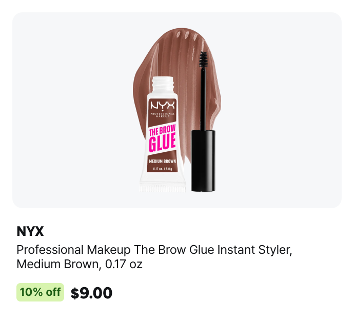 NYX Professional Makeup The Brow Glue Instant Styler, Medium Brown, 0.17 oz - Sale price $9