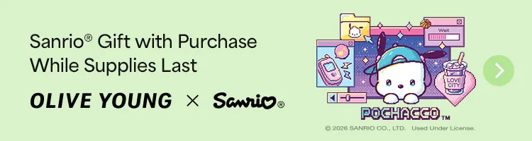Sanrio® Gift with Purchase While Supplies Last / OLIVE YOUNG × Sanrio / © 2026 SANRIO CO., LTD. Used Under License.