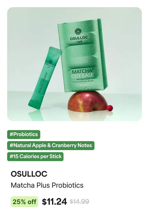OSULLOC Matcha Plus Probiotics / #Probiotics #Natural Apple & Cranberry Notes #15 Calories per Stick