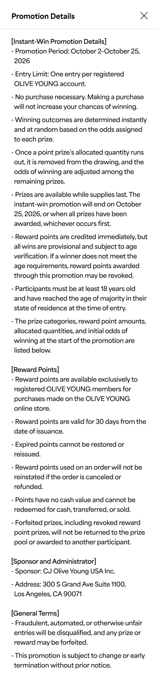 Promotion Details