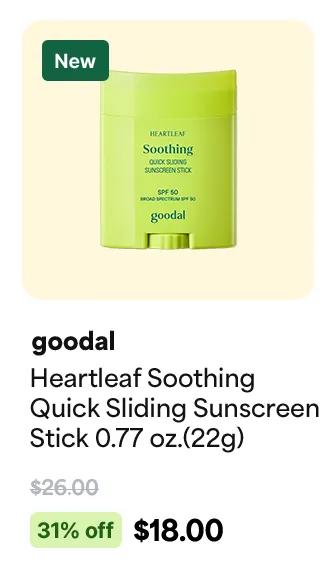 goodal Heartleaf Soothing Quick Sliding Sunscreen Stick 0.77 oz.(22g)