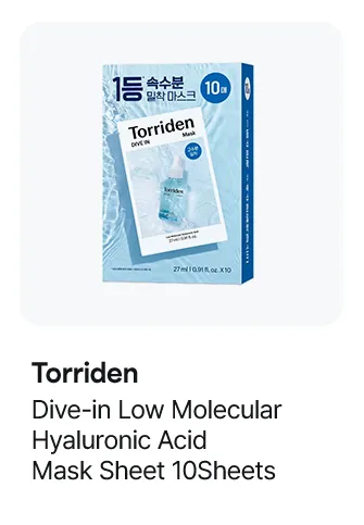 Torriden Dive-in Low Molecular Hyaluronic Acid Mask Sheet 10Sheets 0.91 fl. oz.(27ml)