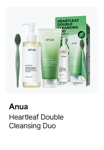 Anua Heartleaf Double Cleansing Duo (Cleansing Oil 6.76 fl. oz.(200ml) + Cleansing Foam 5.07 fl. oz.(150ml) + Pore Brush)