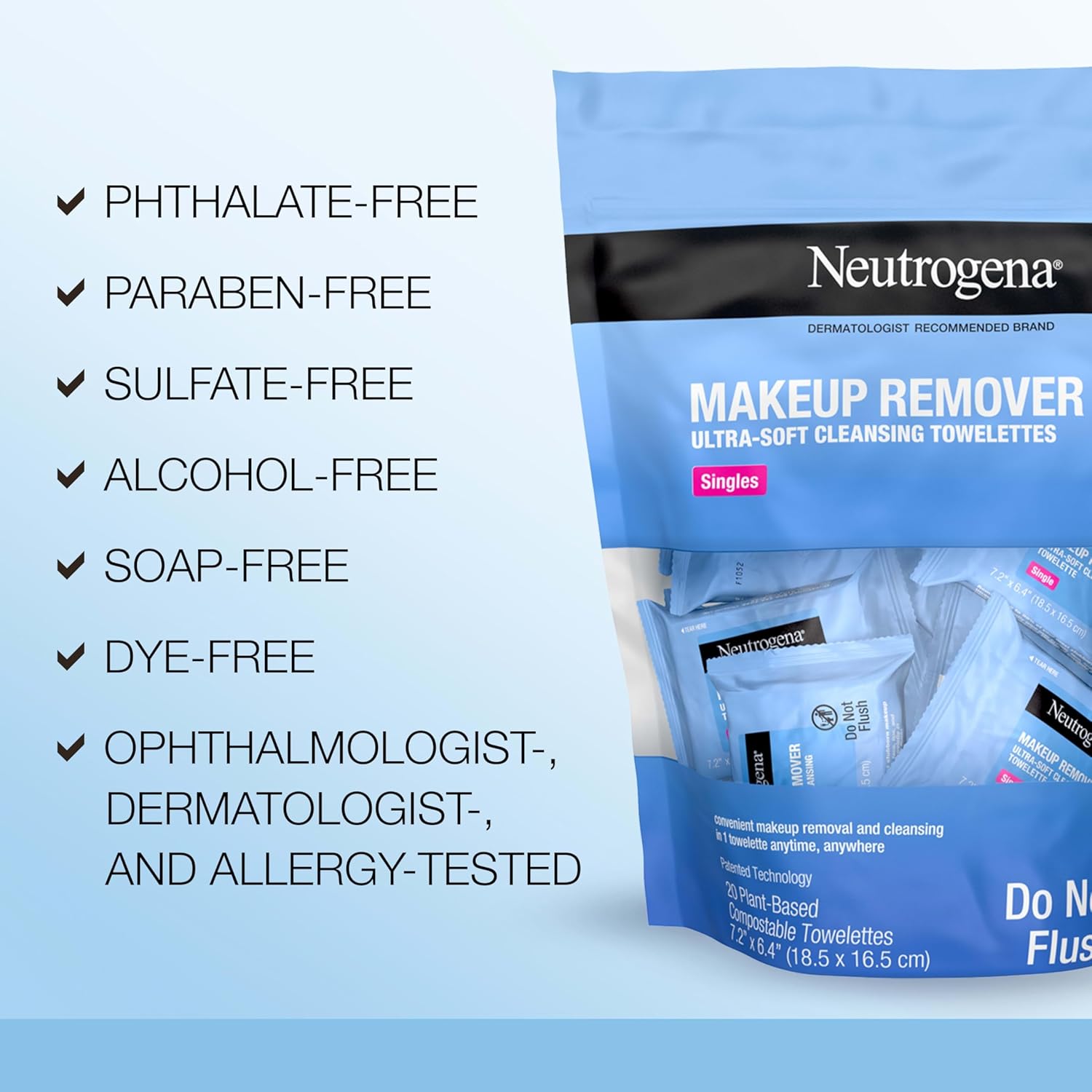 Neutrogena Makeup Remover Cleansing Towelette Singles x 20ea - Image 5 of 6