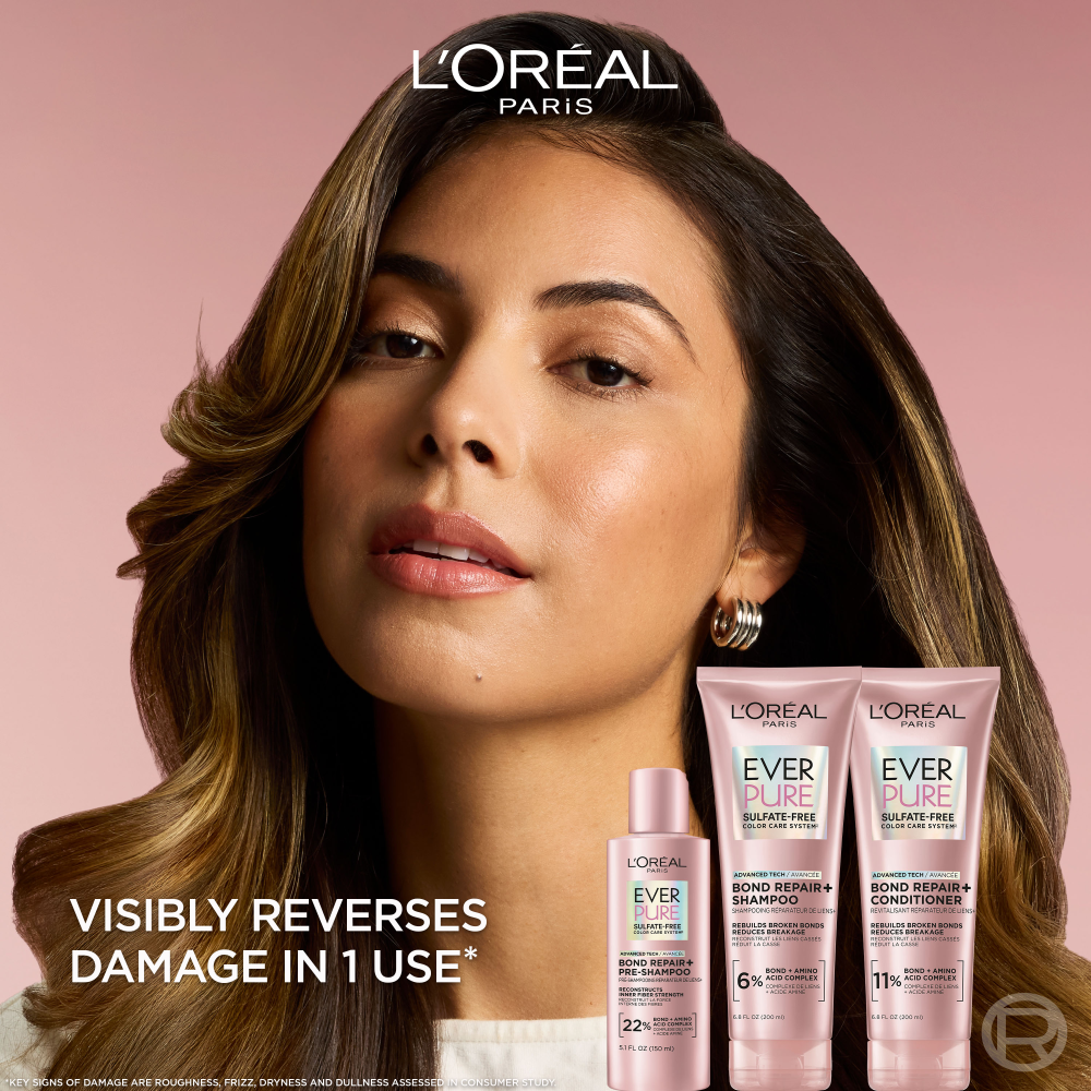 L'Oreal Paris Everpure Sulfate Free Bond Repair+ Shampoo With Amino Acid Complex 6.8 fl. oz.(200ml) - Image 2 of 8