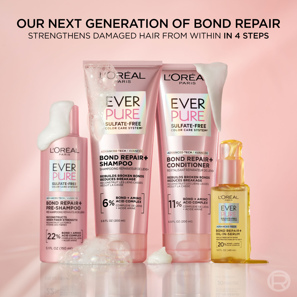 L'Oreal Paris Everpure Sulfate Free Bond Repair+ Conditioner With Amino Acid Complex 6.8 fl. oz.(200ml) - Image 4 of 8
