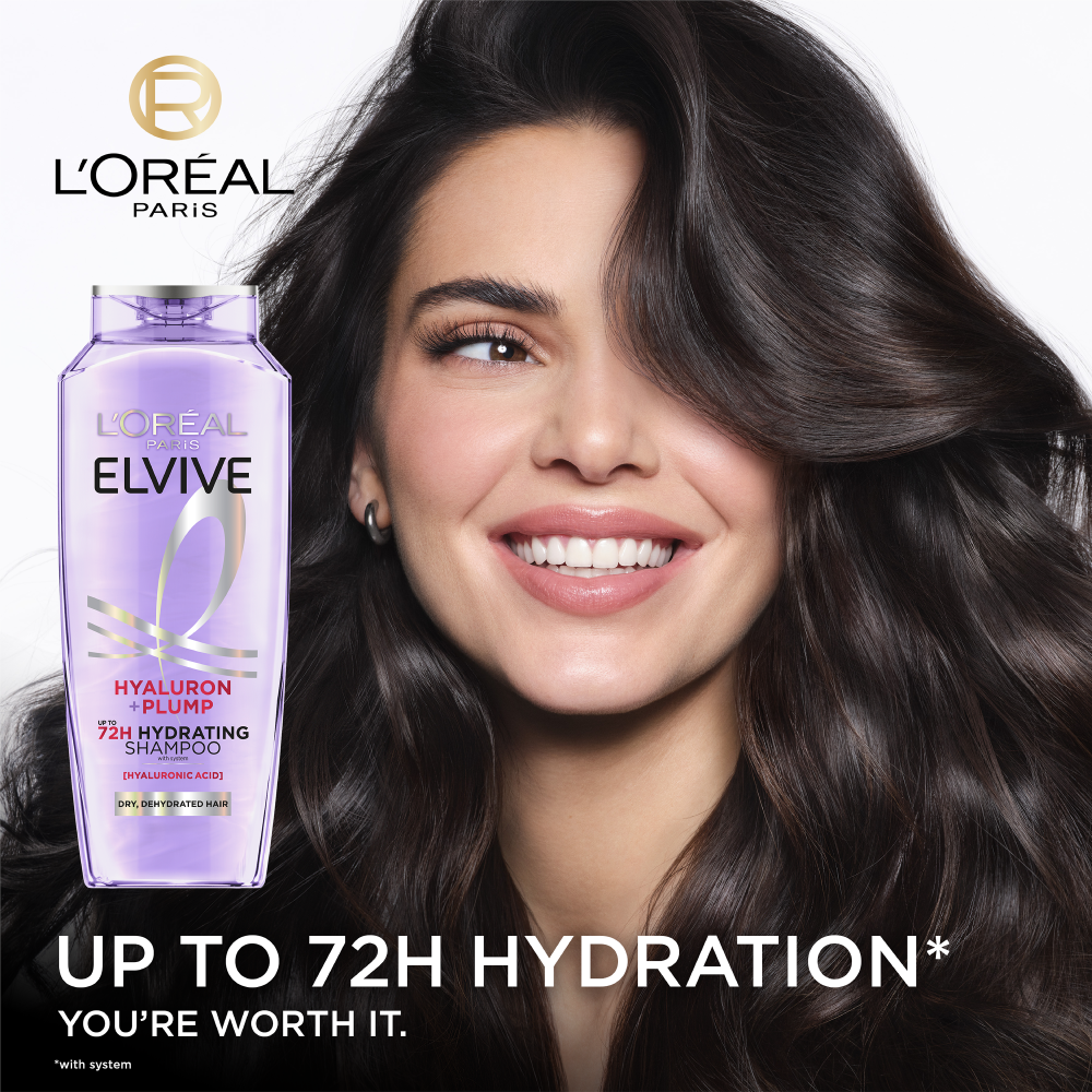 L'Oreal Paris Elvive Hyaluron Plump Hydrating Shampoo Paraben Free For Dry Hair 12.6 fl. oz.(375ml) - Image 3 of 8