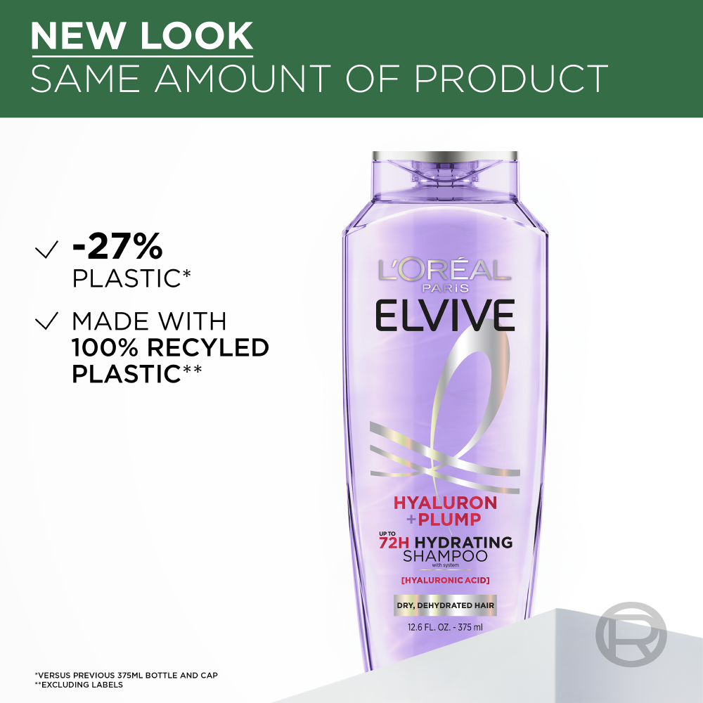 L'Oreal Paris Elvive Hyaluron Plump Hydrating Shampoo Paraben Free For Dry Hair 12.6 fl. oz.(375ml) - Image 6 of 8