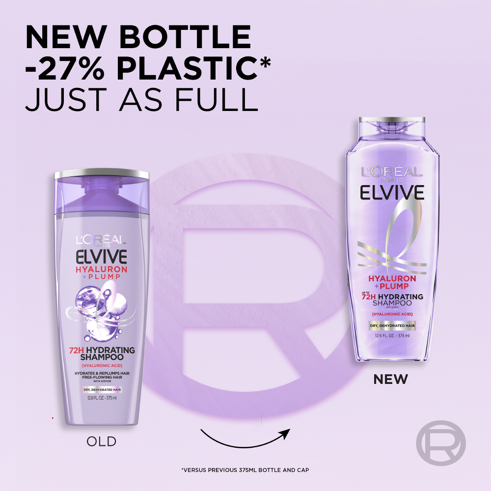 L'Oreal Paris Elvive Hyaluron Plump Hydrating Shampoo Paraben Free For Dry Hair 12.6 fl. oz.(375ml) - Image 5 of 8