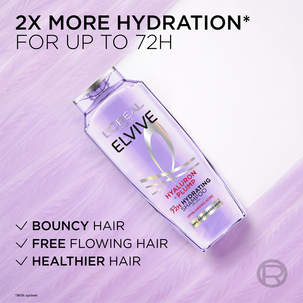 L'Oreal Paris Elvive Hyaluron Plump Hydrating Shampoo Paraben Free For Dry Hair 12.6 fl. oz.(375ml) - Image 7 of 8