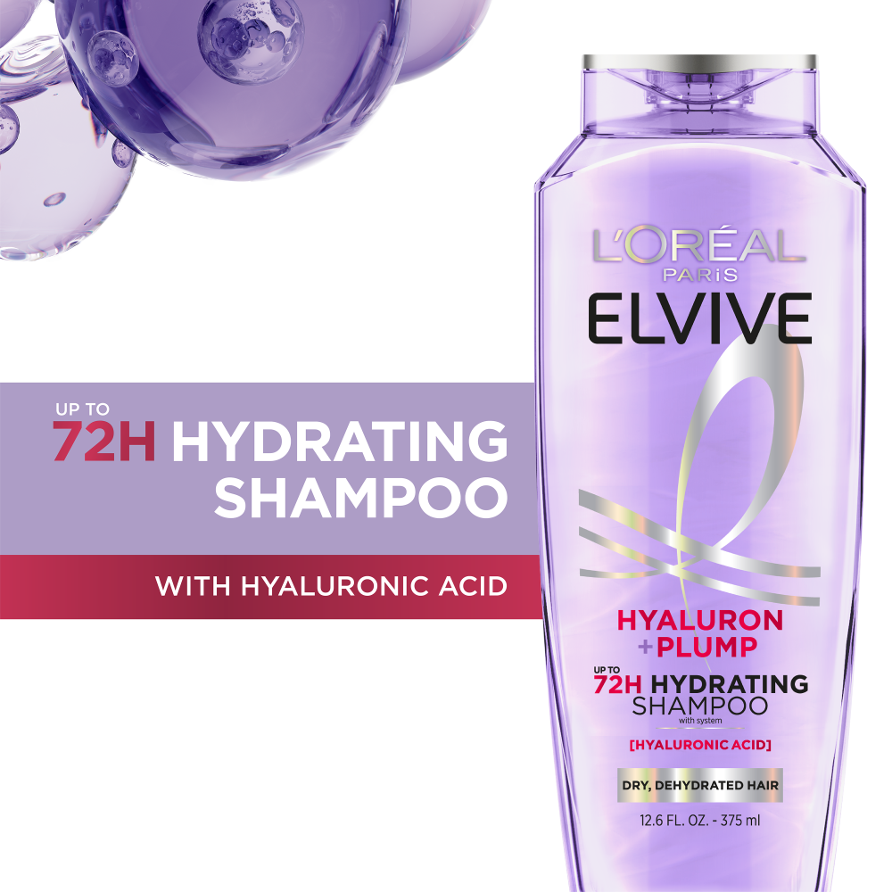 L'Oreal Paris Elvive Hyaluron Plump Hydrating Shampoo Paraben Free For Dry Hair 12.6 fl. oz.(375ml) - Image 2 of 8