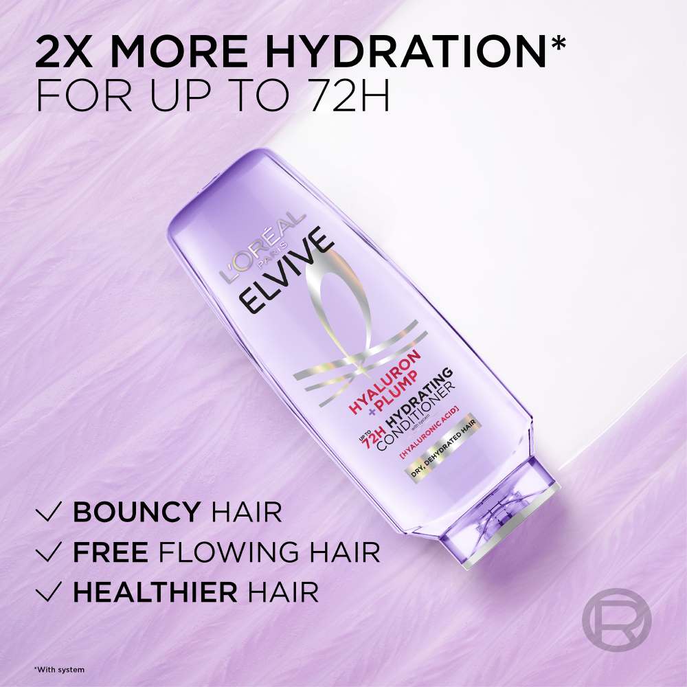 L'Oreal Paris Elvive Hyaluron Plump Hydrating Conditioner for Dry Hair 12.6 fl. oz.(375ml) - Image 7 of 8