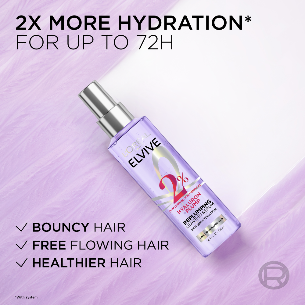 LOREAL PARIS Elvive Hyaluron Plump Moisture Plump Serum, Paraben-free 4.4 fl. oz.(130ml) - Image 5 of 7