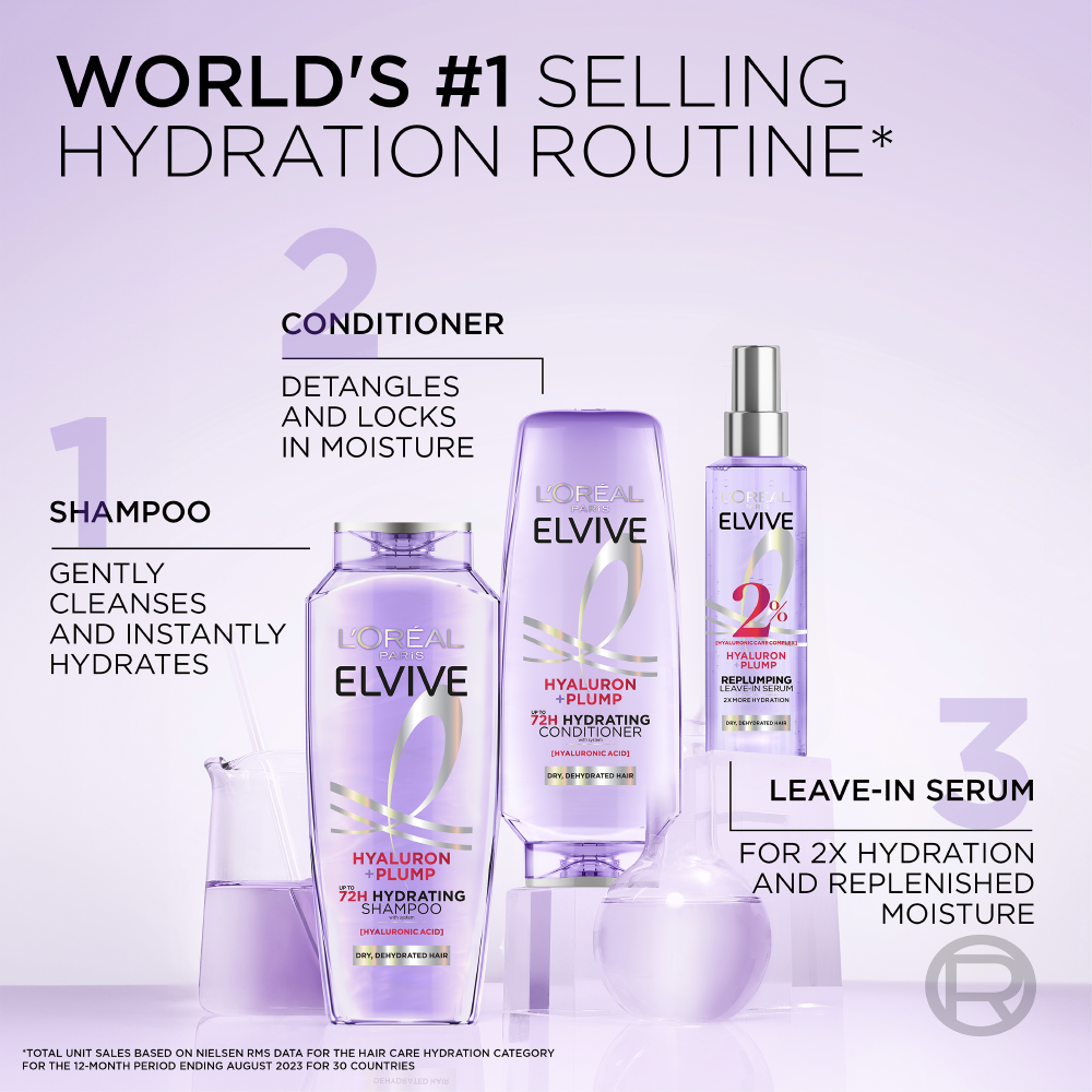 LOREAL PARIS Elvive Hyaluron Plump Moisture Plump Serum, Paraben-free 4.4 fl. oz.(130ml) - Image 7 of 7