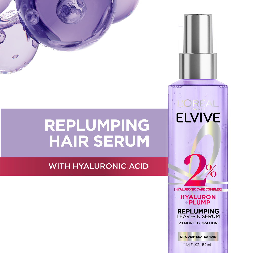 LOREAL PARIS Elvive Hyaluron Plump Moisture Plump Serum, Paraben-free 4.4 fl. oz.(130ml) - Image 2 of 7