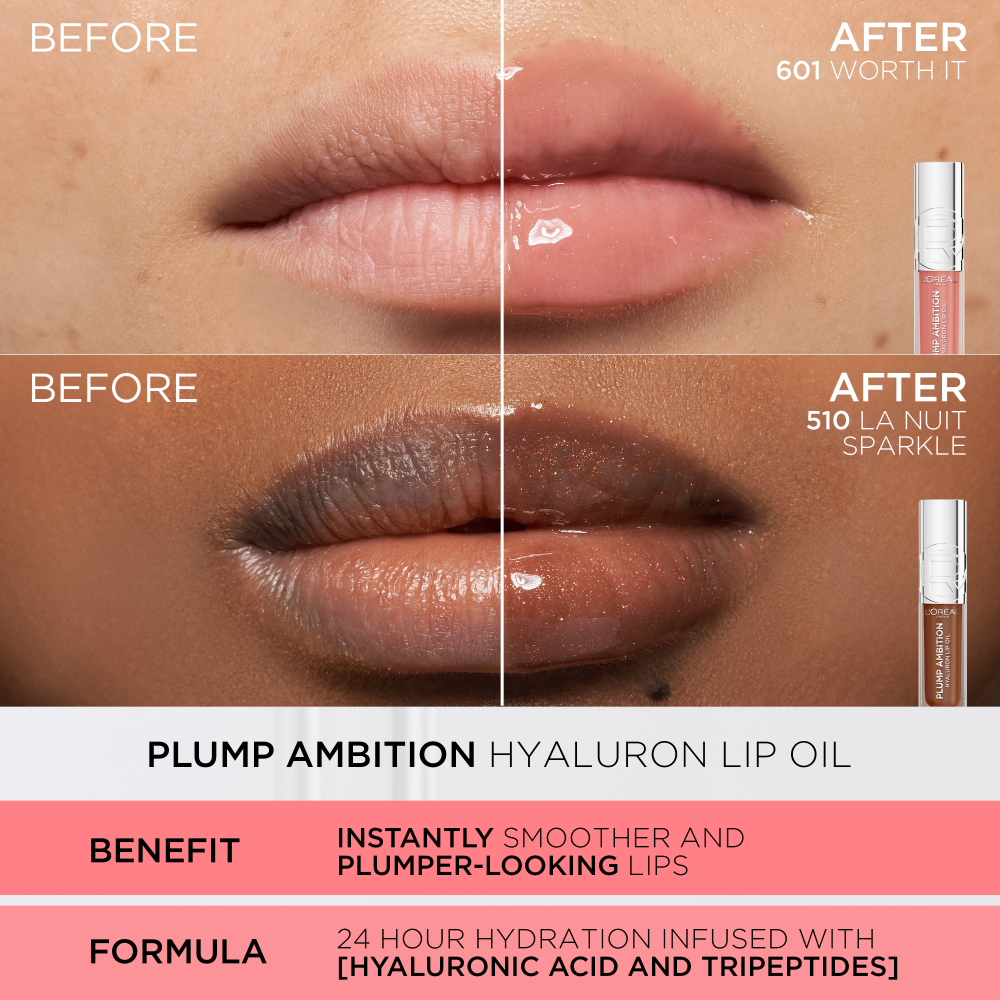 [6colors] LOREAL PARIS Plump Ambition Hyaluron Lip Oil 24hr Care 0.16 fl. oz.(4.7ml) - Image 15 of 17