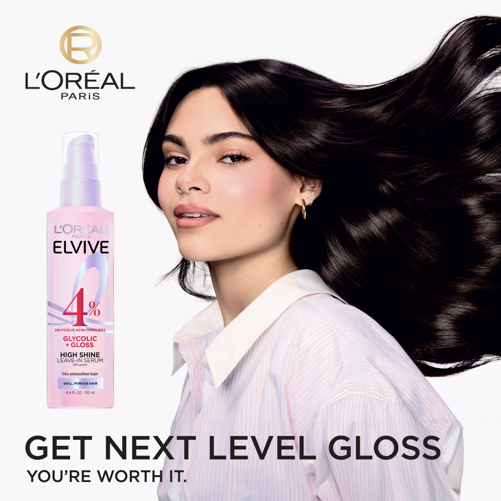 L'Oreal Paris Elvive Glycolic Gloss High Shine Leave-in Serum 4.4 fl. oz.(130ml) - Image 3 of 8