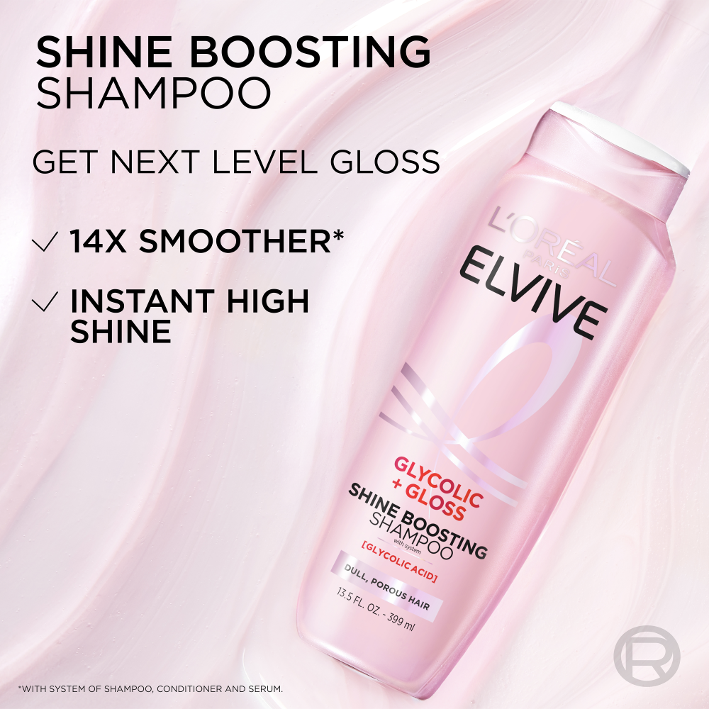 L'Oreal Paris Elvive Glycolic Gloss Shine Boosting Shampoo 12.6 fl. oz.(375ml) - Image 5 of 8