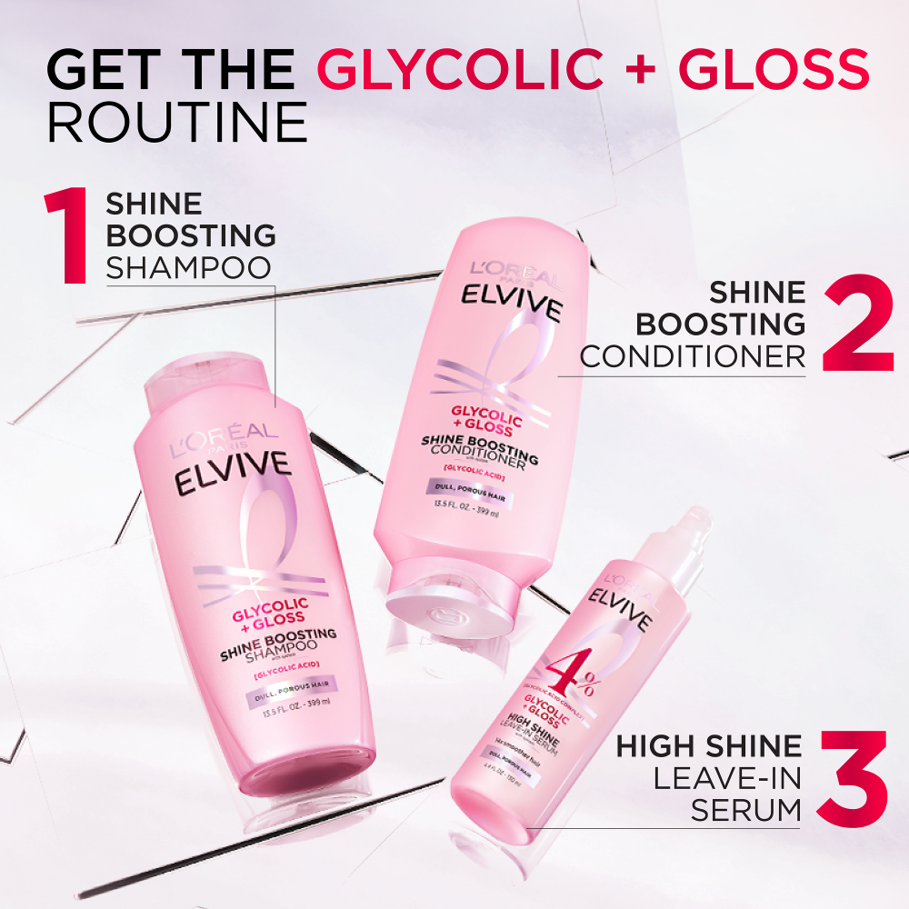 L'Oreal Paris Elvive Glycolic Gloss Shine Boosting Conditioner 12.6 fl. oz.(375ml) - Image 7 of 7