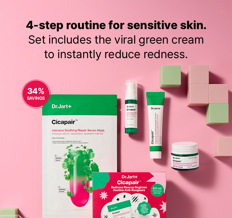 Dr.Jart+ Cicapair™ Redness Rescue Regimen Kit : Mask 0.88 oz. + Serum 0.23 fl. oz. + Cream 0.50 fl. oz. + Treatment 0.50 fl. oz.  - Image 2 of 8