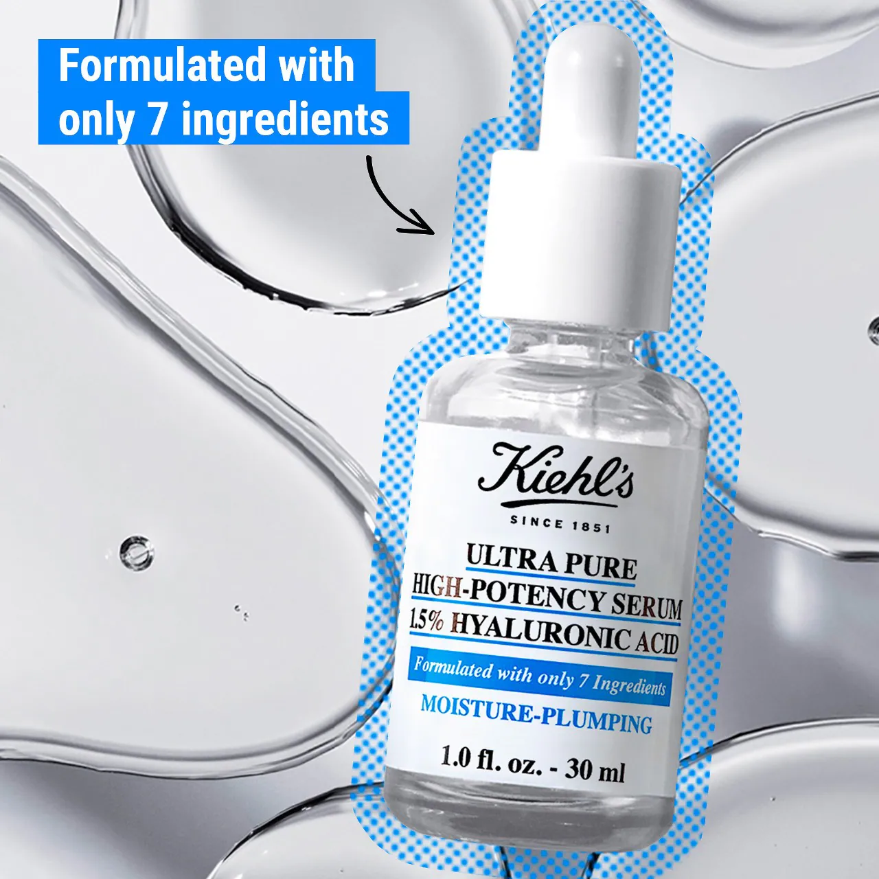 Kiehl's Ult Pure High-potency 1.5% Hyaluronic Acid Serum 1.0 fl. oz.(30ml) - Image 5 of 6