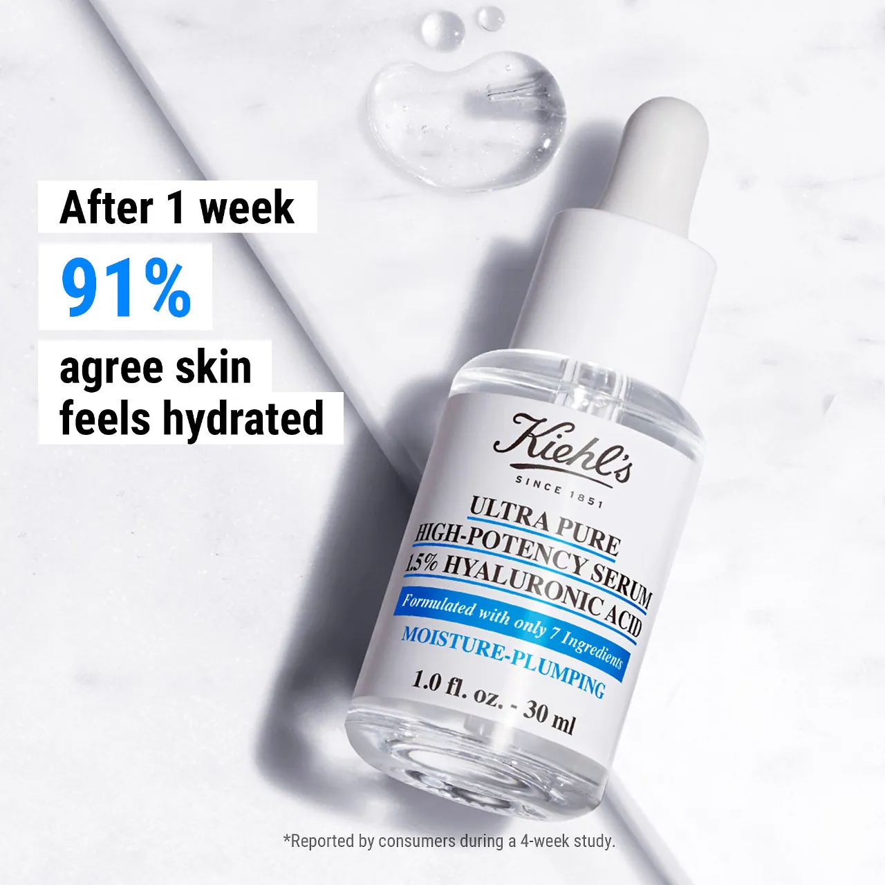 Kiehl's Ult Pure High-potency 1.5% Hyaluronic Acid Serum 1.0 fl. oz.(30ml) - Image 4 of 6