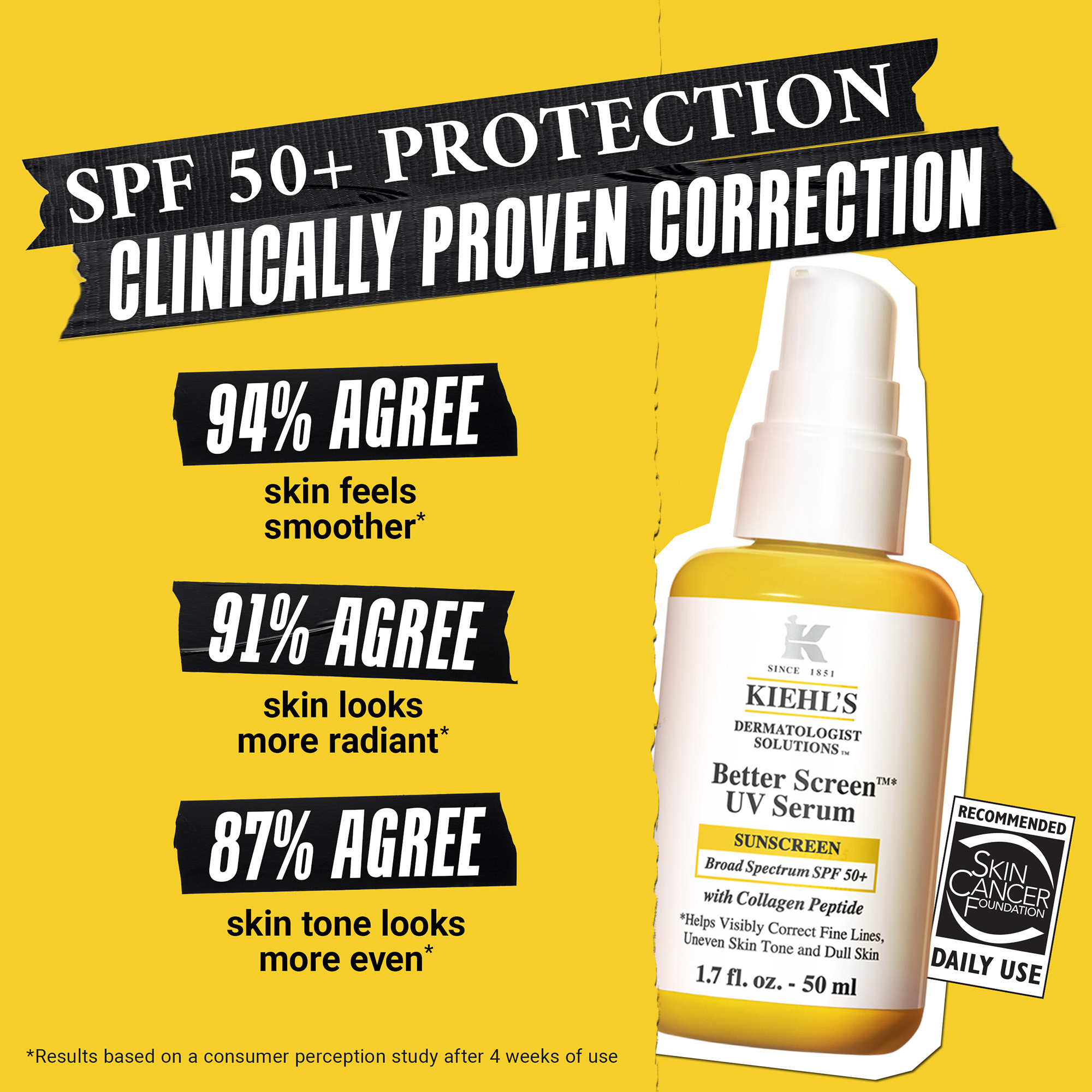 Kiehl's Better Screen™ UV Serum SPF 50+ Facial Sunscreen With Collagen Peptide 1.7 fl. oz.(50ml) - Image 5 of 8