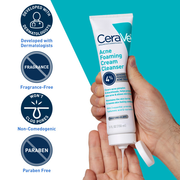CeraVe Acne Foaming Cream Wash 5 fl. oz.(150ml) - Image 6 of 7