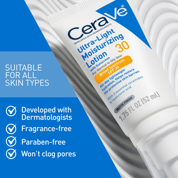 CeraVe Ultra Light Moisturizing Lotion SPF 30 1.75 oz.(52g) - Image 4 of 6
