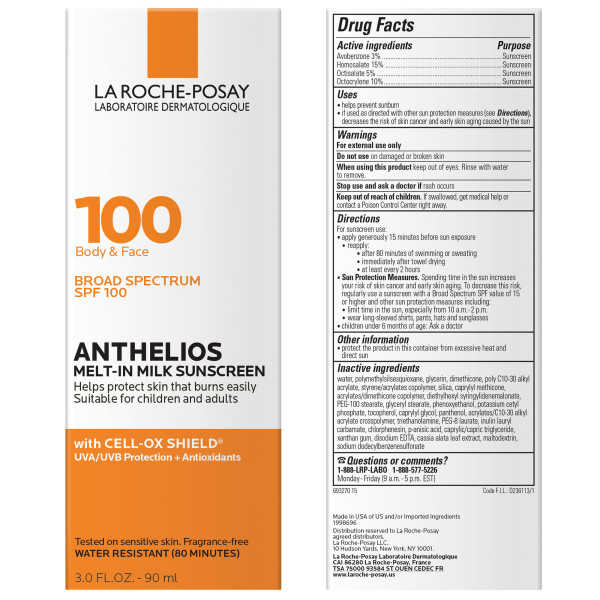 La Roche Posay Anthelios Melt In Milk Sunscreen Lotion SPF 100 3.0 fl. oz.(90ml) - Image 2 of 6