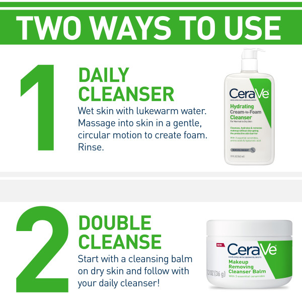 CeraVe Hydrating Cream-to-foam Cleanser 12 fl. oz.(355ml) - Image 3 of 6
