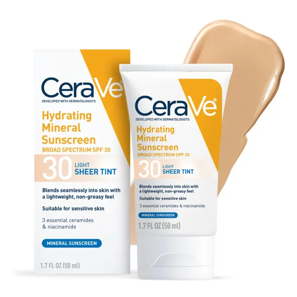 CeraVe Tinted Hydrating Face Sunscreen SPF 30 Light 1.7 fl. oz.(50ml)