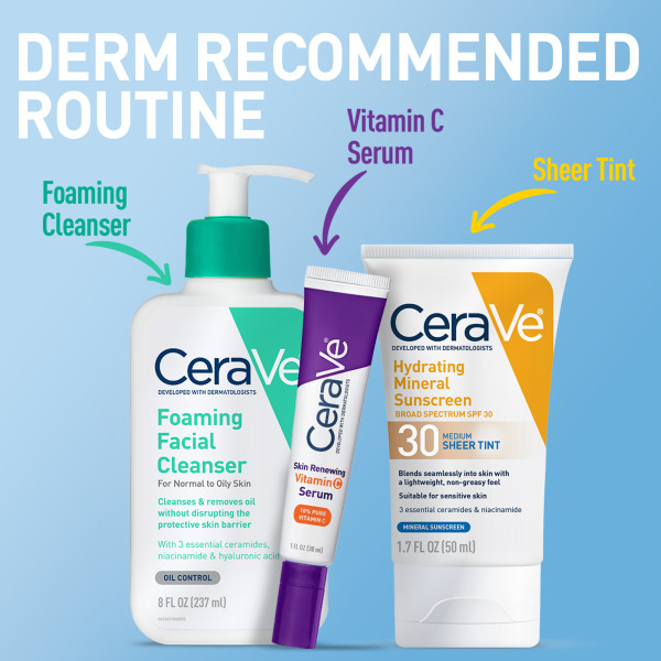 CeraVe Tinted Hydrating Face Sunscreen SPF 30 Dark 1.7 fl. oz.(50ml) - Image 4 of 6