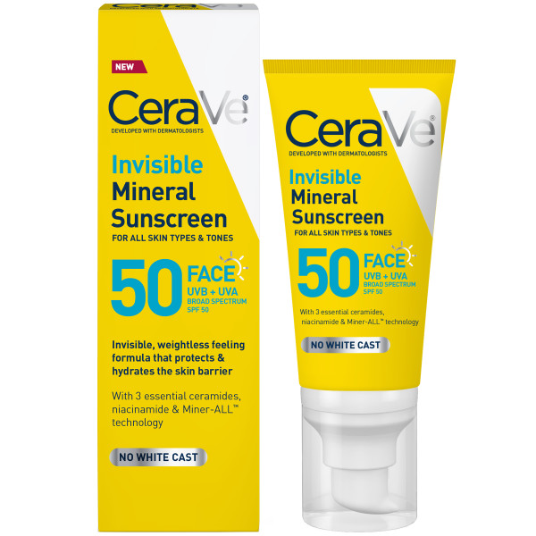 CeraVe Invisible Mineral Face Sunscreen SPF 50 1.75 fl. oz.(52ml)
