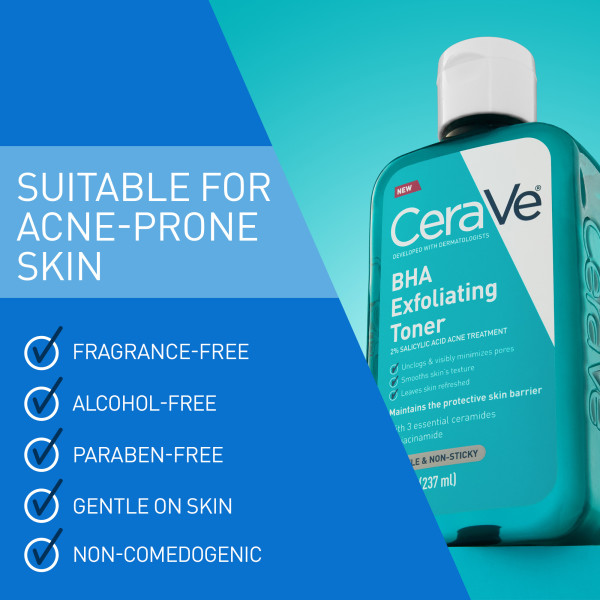 CeraVe Bha Exfoliating Acne Toner 8 fl. oz.(237ml) - Image 6 of 7