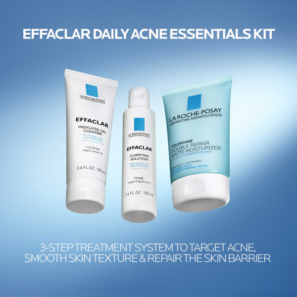 La Roche Posay Effaclar Daily Acne Kit : Cleanser 3.4 fl. oz.(100ml) + Toner 3.4 fl. oz.(100ml) + Moisturizer 3.4 fl.oz (100ml) - Image 2 of 6