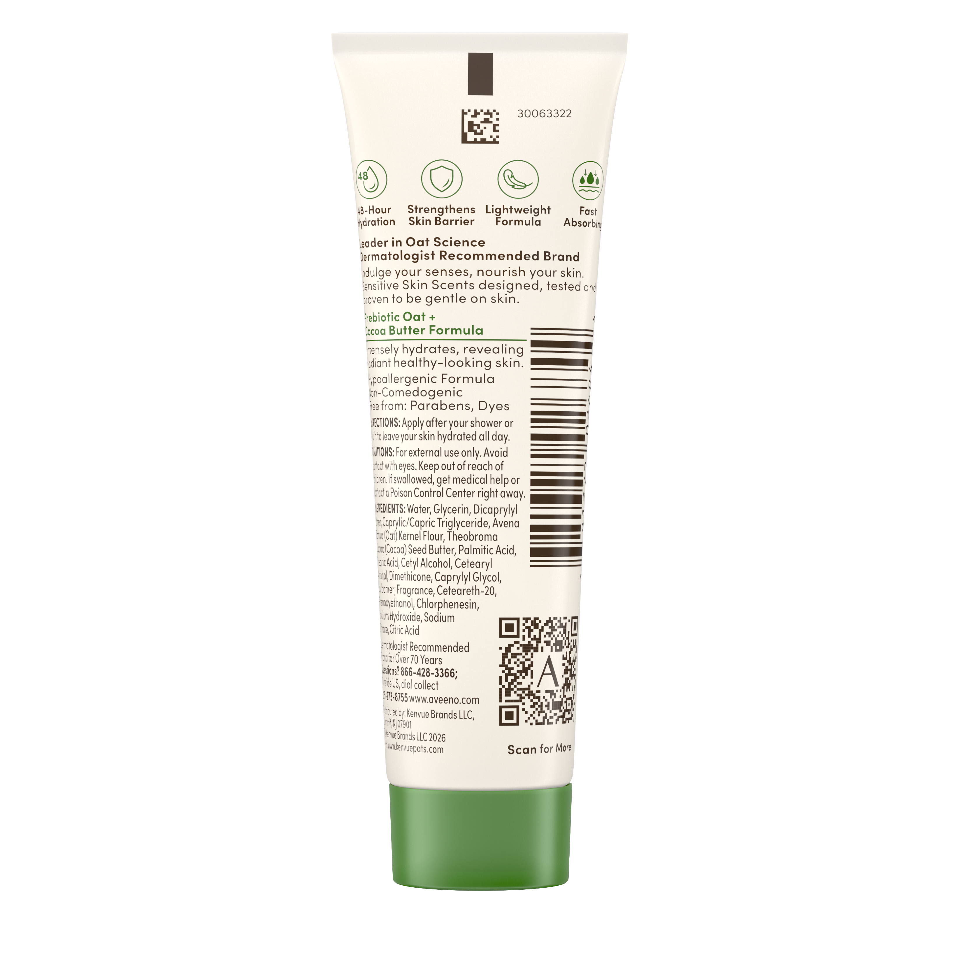 Aveeno Daily Moisturizing Lotion for Normal-Dry Skin with Prebiotic Oat, Cocoa Butter Vanilla Scent, 1 fl. oz, 29 ml. - Image 2 of 2