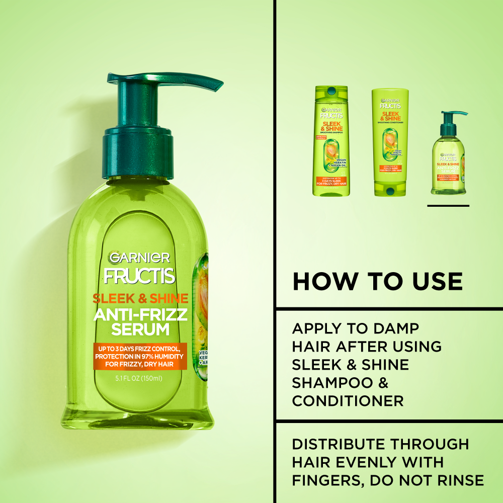 Garnier Fructis Sleek & Shine Anti-frizz Serum For Frizzy, Dry Hair 5.1 fl. oz.(150ml) - Image 4 of 8