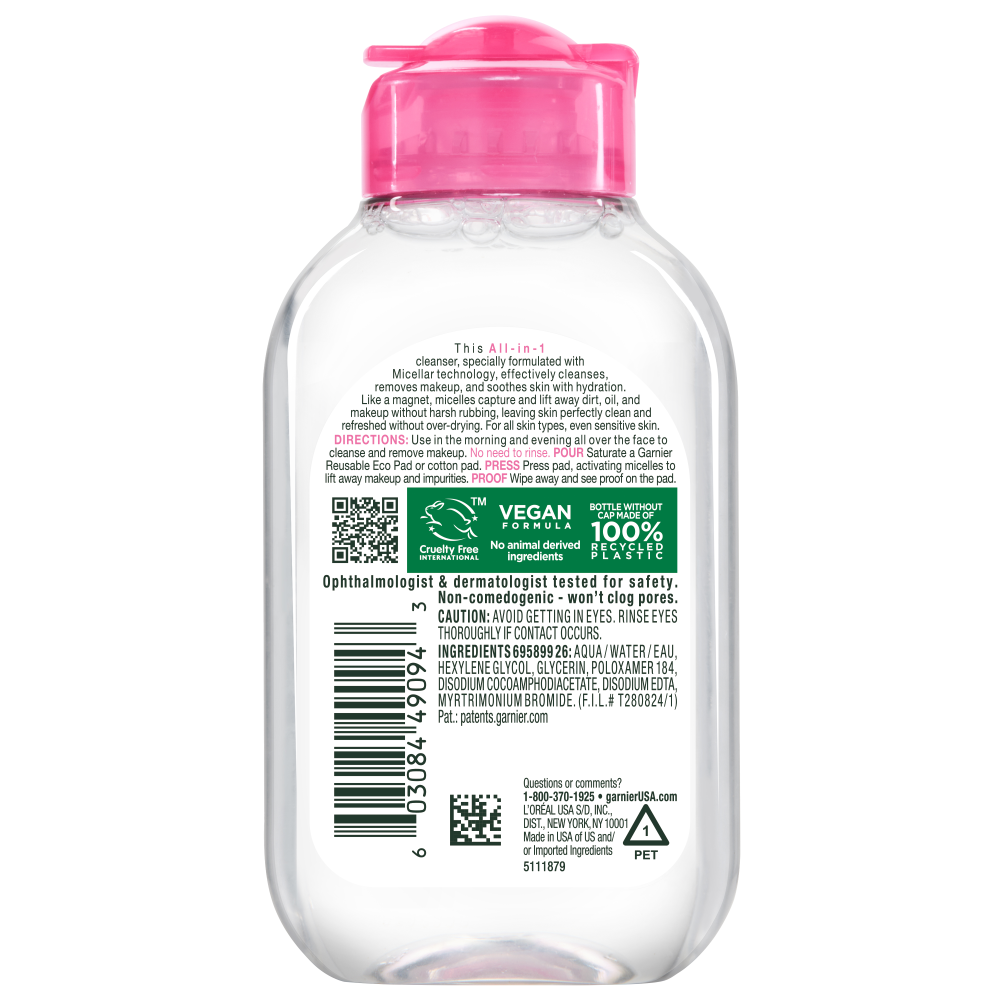 Garnier Skinactive Micellar Makeup Remover For Sensitive Skin 3.4 fl. oz.(100ml) - Image 2 of 2