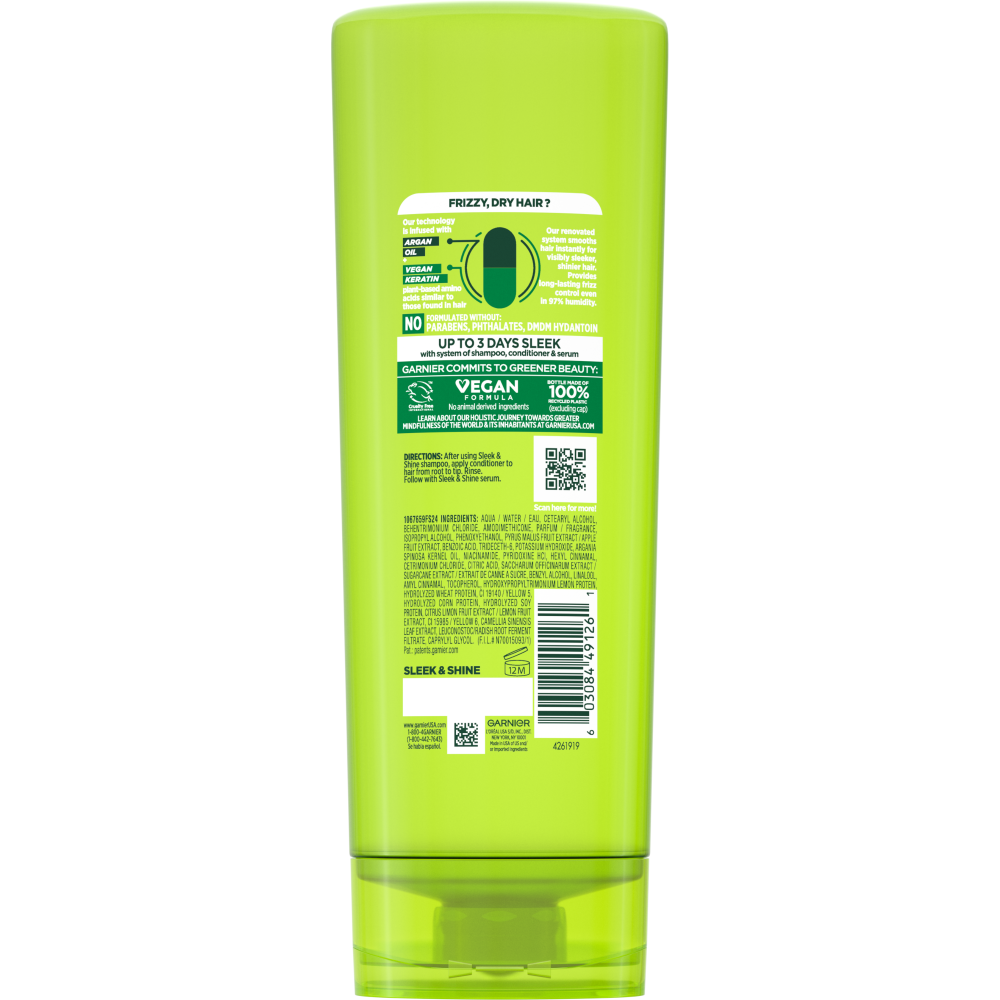 Garnier Fructis Sleek & Shine Smoothing Conditioner For Frizzy, Dry Hair 12 fl. oz.(354ml) - Image 2 of 8