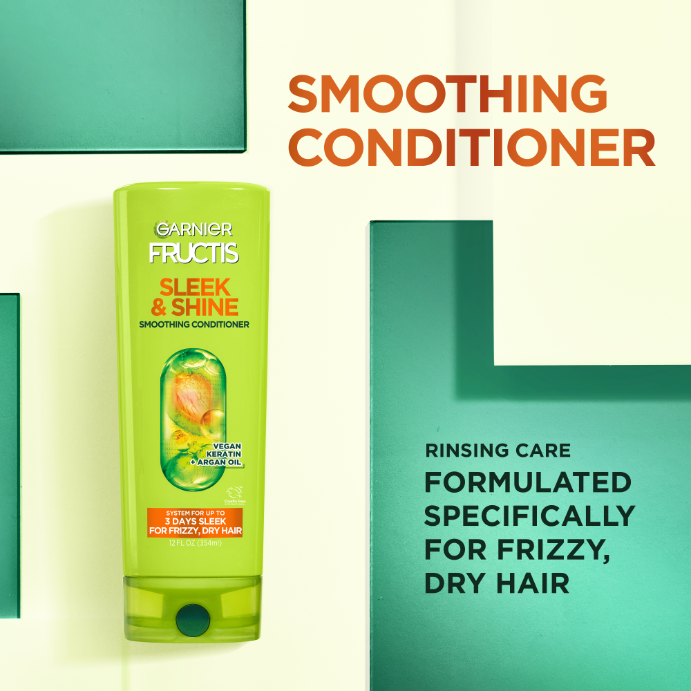 Garnier Fructis Sleek & Shine Smoothing Conditioner For Frizzy, Dry Hair 12 fl. oz.(354ml) - Image 4 of 8