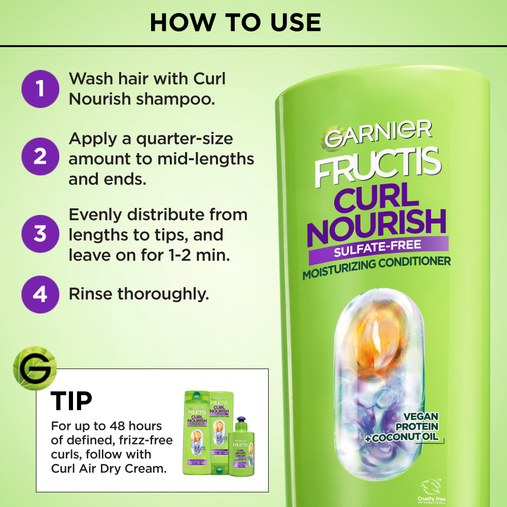 Garnier Fructis Curl Nourish Sulfate-free Conditioner For All Curl Types 12 fl. oz.(354ml) - Image 6 of 8