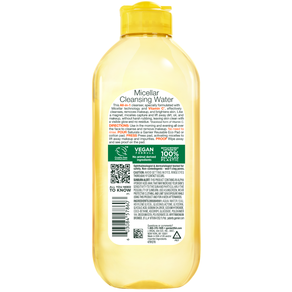 Garnier Skinactive Micellar Makeup Remover With Vitamin C For Dull And Uneven Skin 13.5 fl. oz.(400ml) - Image 2 of 2