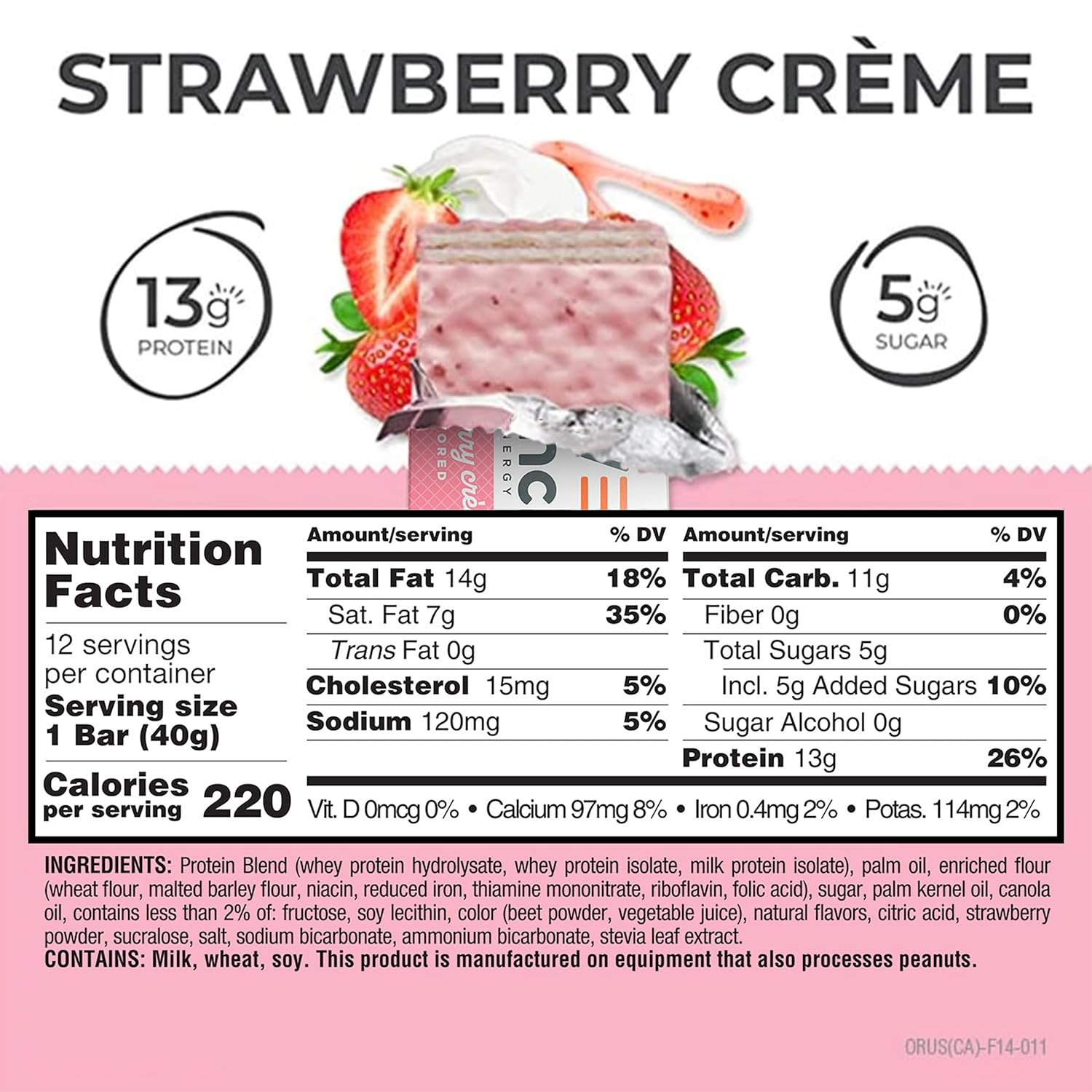 Power Crunch Protein Bars Strawberry Creme Net Wt 1.4 oz.(40g) - Image 2 of 2